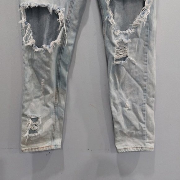 One Teaspoon Awesome Baggies Distressed Boyfriend Jeans Acid Wash - Picture 4 of 9